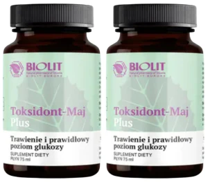 2 x Biolit Toksidont Maj Plus 75 ml - Glukoza Trawienie Stany zapalne Skóra