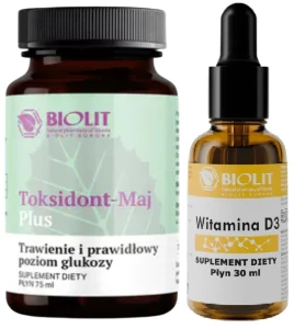 Zestaw Toksidont maj plus + Witamina D3, Biolit