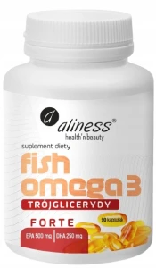 Fish Omega 3 FORTE Trójglicerydy  500/250mg 90 kapsułek, Aliness