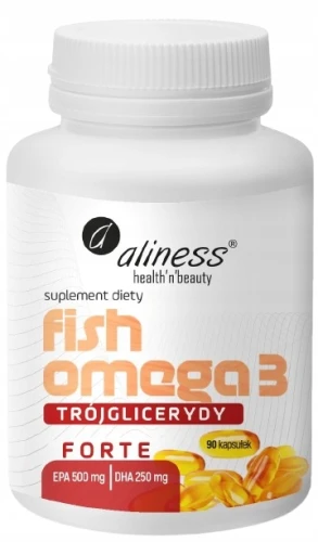 Fish Omega 3 FORTE Trójglicerydy 500/250mg 90 kapsułek, Aliness