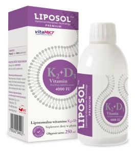 Liposol, Liposomalna Witamina K2 (Vita MK7) 100 uq + D3 4000 IU 250 ml, Aliness