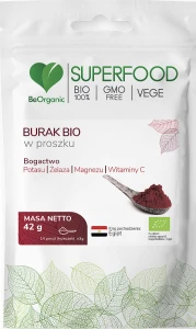 BeOrganic Burak BIO - Dla Osób Aktywnych Fizycznie i Zwolenników Fitnessu - Proszek 42 g