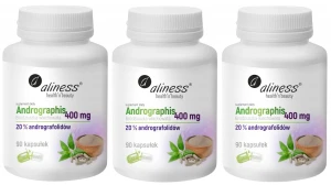 Zestaw 3x - Andrographis 400 mg (20%) 90 kapsułek wegańskich Aliness