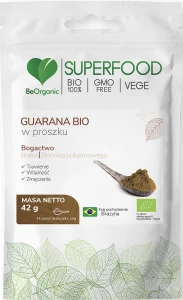 BeOrganic Guarana BIO - Źródło Białka i Błonnika Pokarmowego - Proszek 42 g