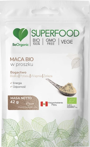 Maca BIO w proszku 42g, BeOrganic