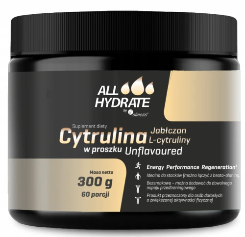 ALLHydrate, Cytrulina (jabłczan l-cytruliny) 300g proszek, 60 porcji, Aliness
