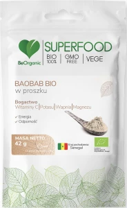 BeOrganic Baobab BIO - Mięśnie Odporność Kości i Zęby - Proszek 42 g