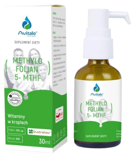 Krople Avitale, MethyloFolian (Quatrefolic) 5- MTHF 200 µg 30 ml, Aliness
