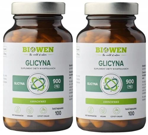 Zestaw 2x - Glicyna 900 mg 100 kapsułek, Biowen (id: 8547)
