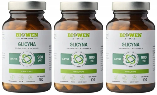 Zestaw 3x - Glicyna 900 mg 100 kapsułek, Biowen
