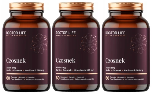 Zestaw 3x - Czosnek - Allicin 5 mg 60 kaps., Doctor Life (id: 8586)