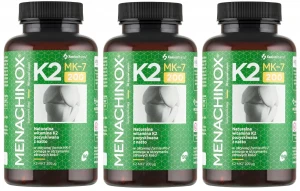 Xenico Menachinox K2 200 µg 3x90 Kapsułek – Witamina K2 MK-7 na Kości i Układ Krążenia, Zestaw
