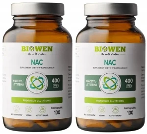 Biowen NAC 400 mg 2x100 Kapsułek – Wsparcie Wątroby i Ochrony Antyoksydacyjnej, Zestaw