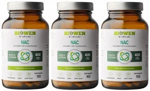 Biowen NAC 400 mg 3x100 Kapsułek – Wsparcie Wątroby i Ochrony Antyoksydacyjnej, Zestaw