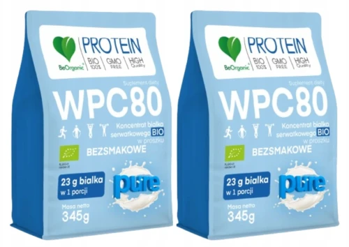 2 x BeOrganic WPC 80 Białko BIO w proszku bezsmakowe, Medicaline (id: 8610)
