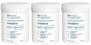 ForMeds POWDER CREATINE 3x – Kreatyna Monohydrat w Proszku na Siłę i Masę Mięśniową, Zestaw
