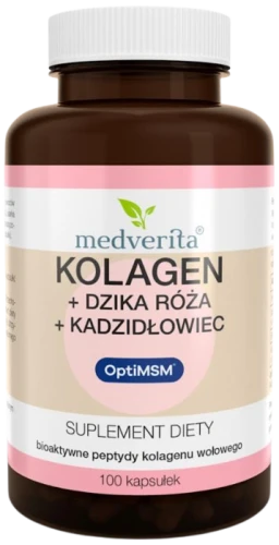 Kolagen + Dzika Róża + Kadzidłowiec + MSM 100 kaps, Medverita (id: 6897)