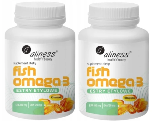 Zestaw 2x - Fish Omega 3 Estry Etylowe 180/120mg 90 KAPSUŁEK, Aliness (id: 8780)