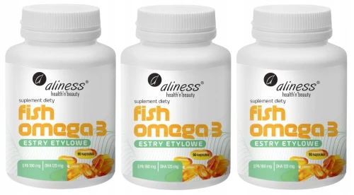 Zestaw 3x - Fish Omega 3 Estry Etylowe 180/120mg 90 KAPSUŁEK, Aliness (id: 8781)