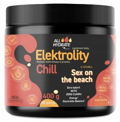 ALLHydrate Elektrolity CHILL smak Sex on the beach 400g 50 porcji , Aliness