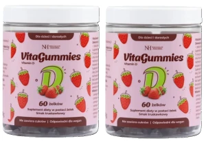 Zestaw 2x - Noble Health VITAGUMMIES VITAMIN D - żelki na Zdrowe Kości i Odporność 