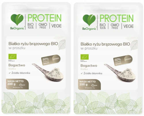 Zestaw 2x - BeOrganic Białko ryżu brązowego 200g, Medicaline (id: 8826)