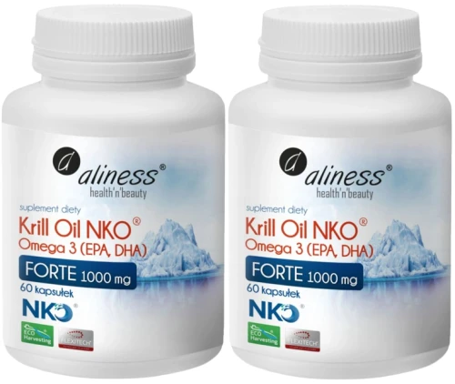 Aliness Krill Oil NKO 100 mg FORTE 2x60 Kapsułek – Omega-3 z Kryla na Układ Krążenia, Zestaw (id: 8828)