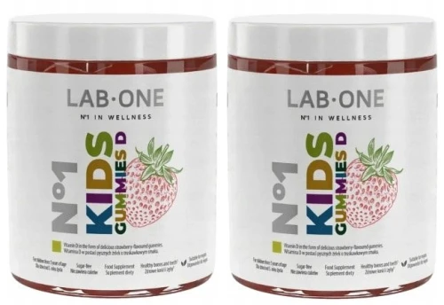 Lab One N°1 KidsGUMMIES D 2x60 sztuk– Żelki z Witaminą D dla Dzieci, Wsparcie Odporności, Zestaw (id: 8848)