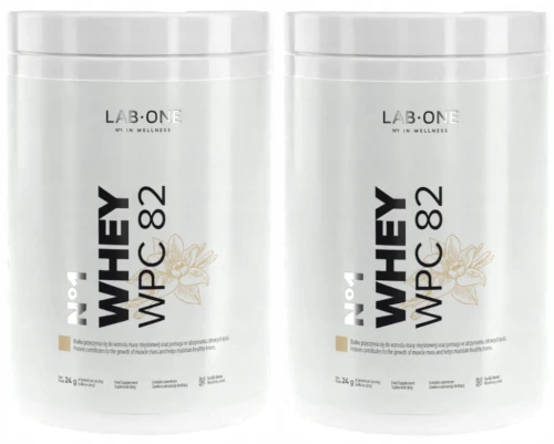 Lab One N°1 WHEY WPC 82 2x500 g– Białko Serwatkowe na Budowę i Regenerację Mięśni, Zestaw (id: 8857)
