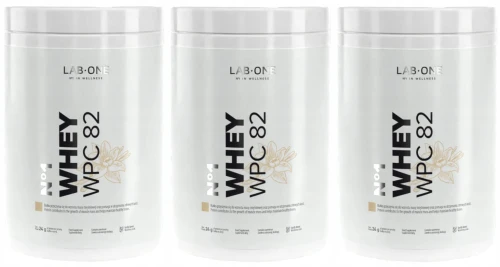 Lab One N°1 WHEY WPC 82 3x500 g– Białko Serwatkowe na Budowę i Regenerację Mięśni, Zestaw (id: 8858)