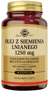 Solgar Olej z siemienia lnianego 1250 mg 90 kapsułek - Serce Krążenie i Skóra
