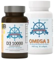 ZESTAW - Cztery Pory Roku. Witamina D3 10000 Complex, 60 kapsułek, Navigator - OMEGA 30 KAPS GRATIS