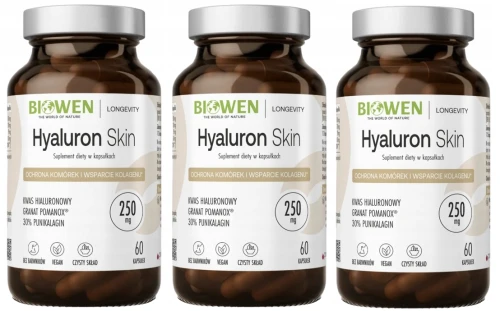 Biowen Hyaluron Skin 3x60 Kapsułek – Kwas Hialuronowy na Skórę i Blask, Zestaw (id: 8903)