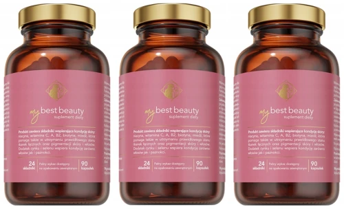 MyBestPharm MyBestBeauty+ 3x 90 Kapsułek – Wsparcie Skóry, Włosów i Paznokci, Zestaw (id: 8917)