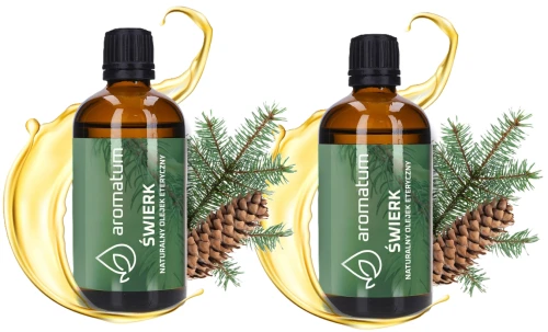 Aromatum Naturalny Olejek Eteryczny Świerk 2x 100 ml – Odświeżenie i Aromaterapia Zestaw