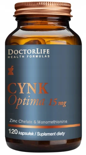 Doctor Life Cynk Optima 15 mg 120 kapsułek - Odporność, Wzrok, Skóra, Układ Nerwowy (id: 3093)