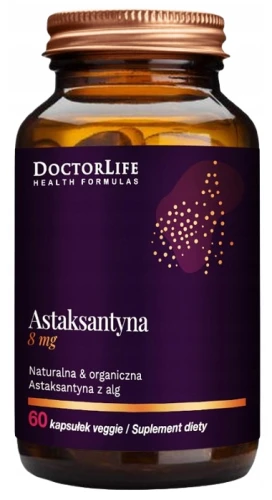 Naturalna &amp; organiczna Astaksantyna z alg 8mg, 60 kapsułek, Doctor Life (id: 8980)
