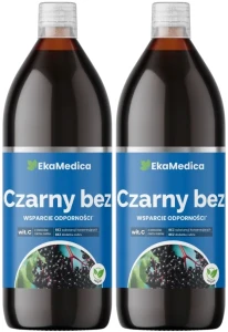 2 x EkaMedica Czarny Bez 1L – Wsparcie Odporności i Gardła