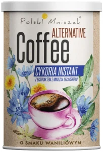 Polski Mniszek Kawa z Cykorii instant z ekstraktem z korzenia Mniszka lekarskiego o smaku waniliowym 150 g - Bezkofeinowa Naturalny skład