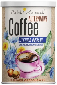 Polski Mniszek Kawa z Cykorii instant z ekstraktem z korzenia Mniszka lekarskiego o smaku orzechowym 150 g - Bezkofeinowa Naturalny skład