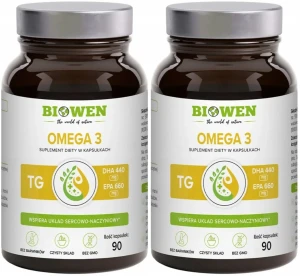Zestaw 2x - Omega 3 - 660 mg EPA, 440 mg DHA - 90 kapsułek, Biowen 