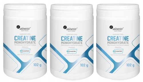 KREATYNA - Creatine Creavitalis 102g, 3x 30 porcji, Aliness - Funkcje poznawcze Mózg Pamięć Masa mięśniowa Zestaw (id: 9045)
