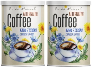 Zestaw 2x - Polski Mniszek Kawa z Cykorii z dodatkiem kawy z korzenia Mniszka lekarskiego 150g - Bezkofeinowa Naturalny Skład Pyszny Smak