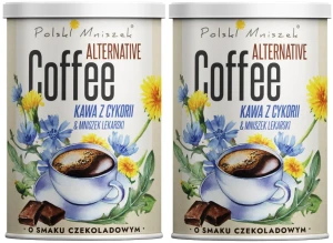 Zestaw 2x - Polski Mniszek Kawa z Cykorii z dodatkiem kawy z korzenia Mniszka lekarskiego o smaku czekoladowym 150g - Bezkofeinowa Naturalny Skład Pyszny Smak