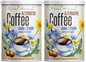 Zestaw 2x - Polski Mniszek Kawa z Cykorii z dodatkiem kawy z korzenia Mniszka lekarskiego o smaku orzechowym 150 g - Bezkofeinowa Naturalny Skład Prebiotyk