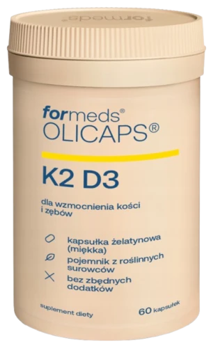 Formeds OLICAPS K2D3 Witamina D3 2000 IU + K2 MK-7 w oleju MCT 60 kapsułek Kości Odporność Mięśnie Mineralizacja  (id: 9077)