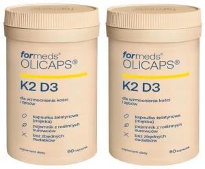 Formeds OLICAPS K2D3 Witamina D3 2000 IU + K2 MK-7 w oleju MCT 2x 60 kapsułek Kości Odporność Mięśnie Mineralizacja  Zestaw