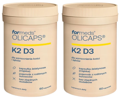 Formeds OLICAPS K2D3 Witamina D3 2000 IU + K2 MK-7 w oleju MCT 2x 60 kapsułek Kości Odporność Mięśnie Mineralizacja  Zestaw (id: 9078)
