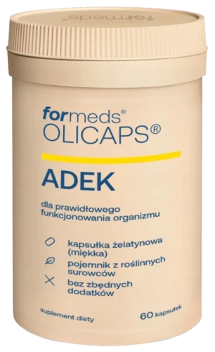 Formeds OLICAPS ADEK Witaminy A D3 E K2 MK-7 w oleju MCT 60 kapsułek Odporność Kości Mięśnie Antyoksydacja