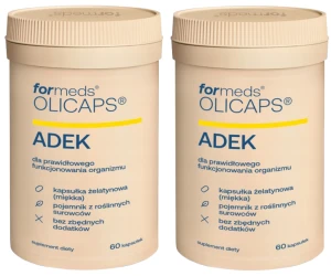 Formeds OLICAPS ADEK Witaminy A D3 E K2 MK-7 w oleju MCT 2x 60 kapsułek Odporność Kości Mięśnie Antyoksydacja  Zestaw